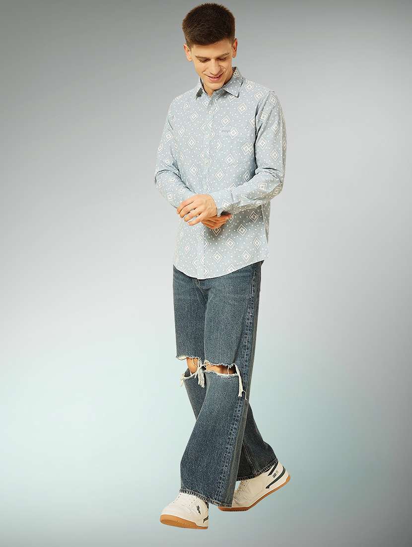 blue cotton casual shirt - 22079664 -  Standard Image - 4