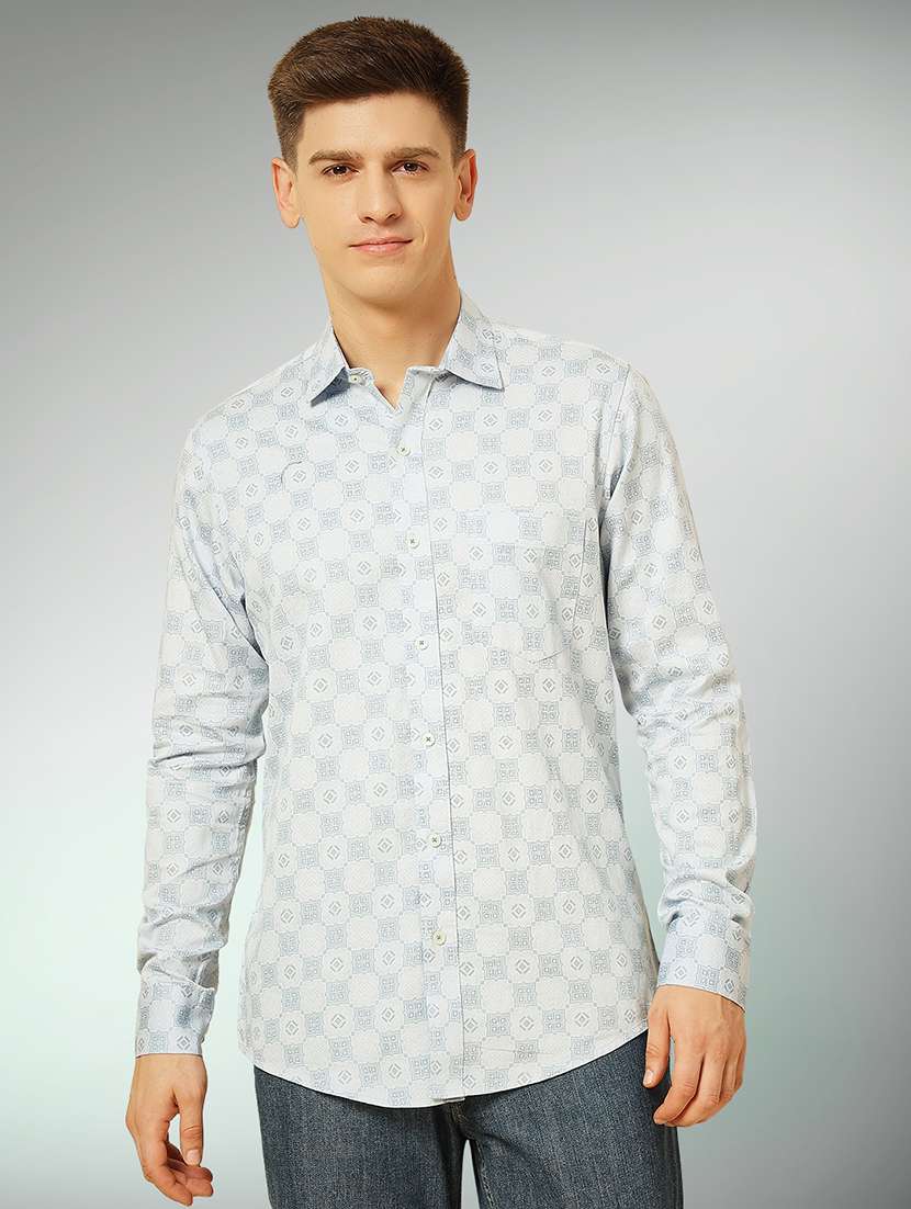 blue cotton casual shirt
