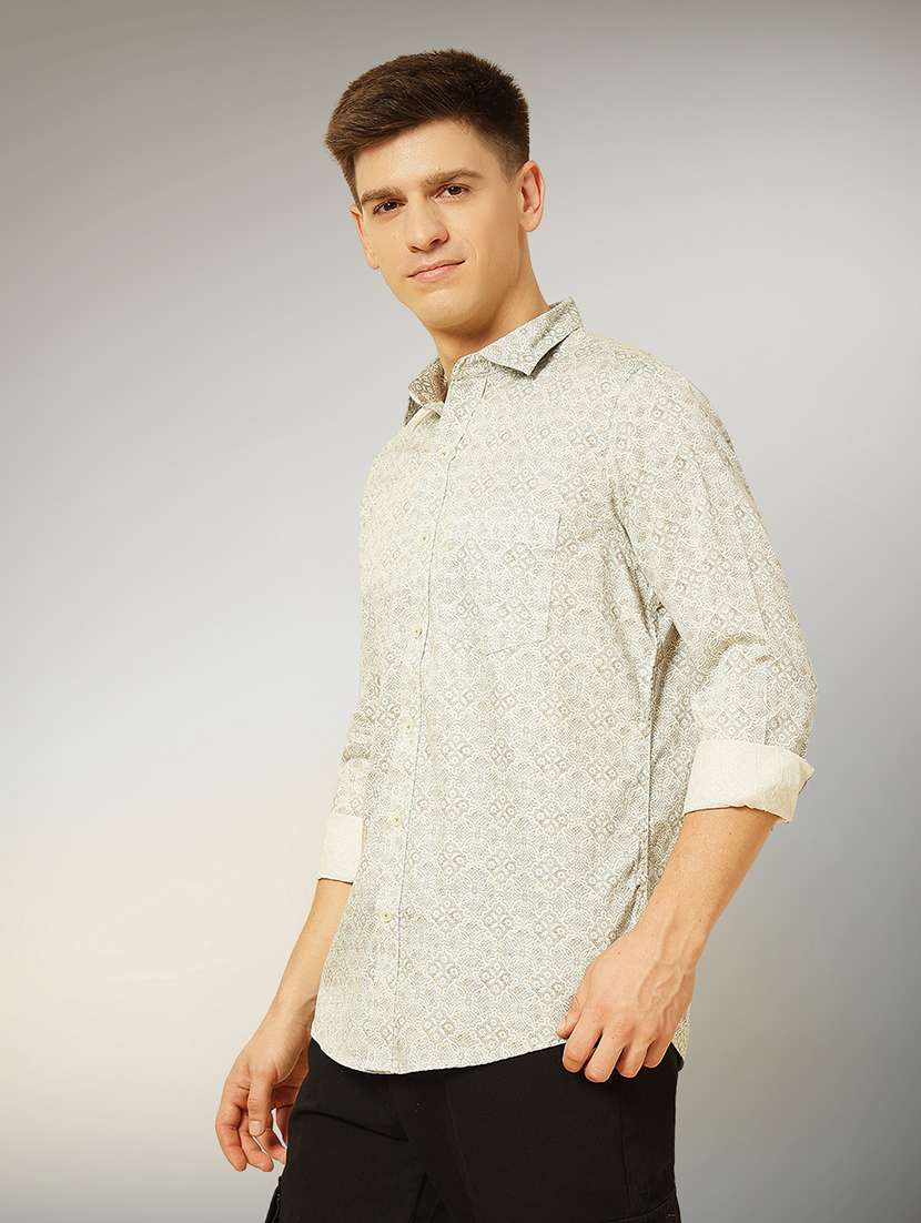 green cotton casual shirt - 22079670 -  Standard Image - 1