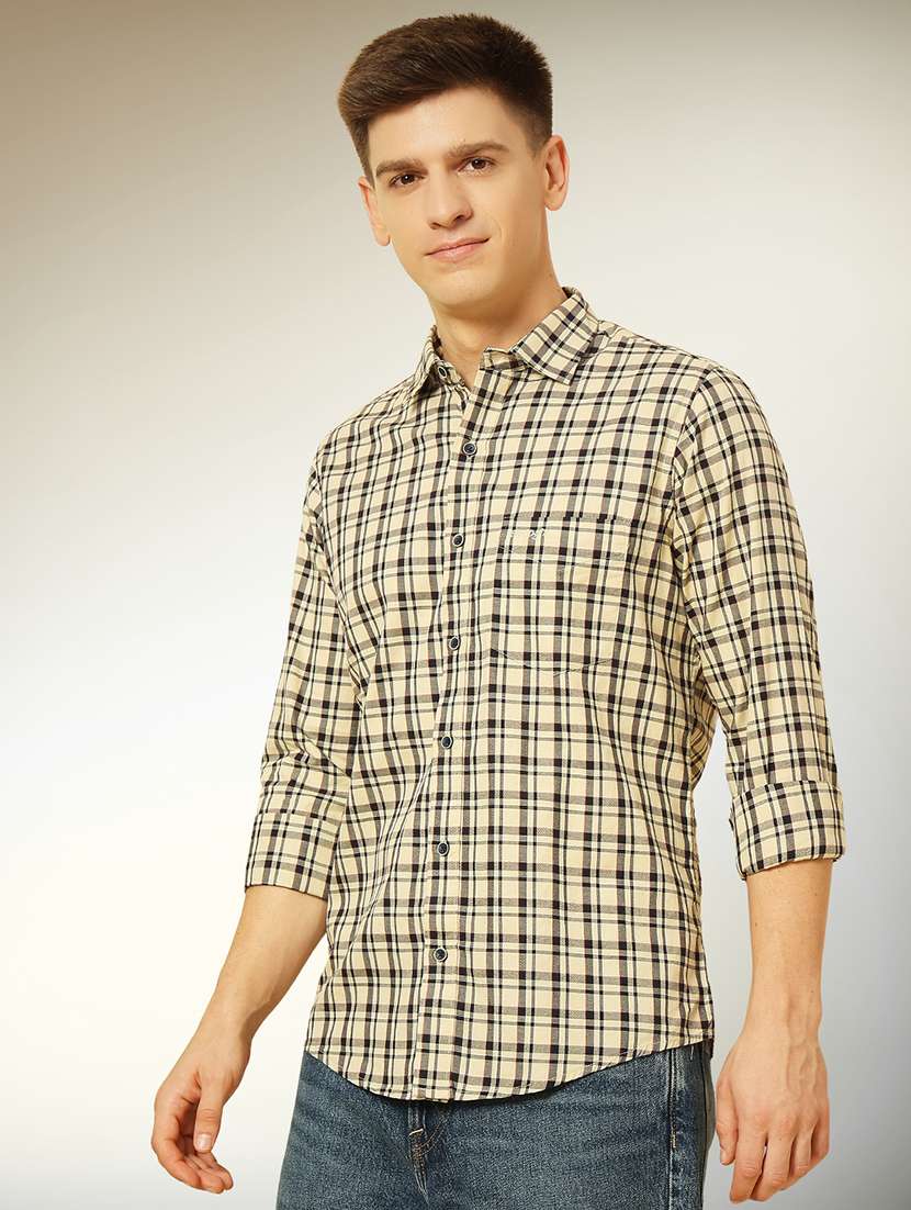 men checkered long sleeve regular fit casual shirt - 22079674 -  Standard Image - 1