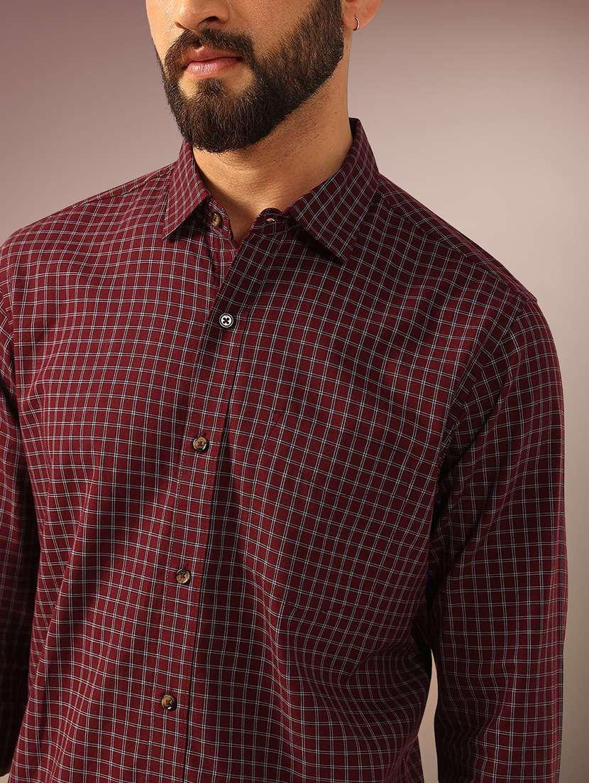 men checkered long sleeve regular fit casual shirt - 22079675 -  Standard Image - 4