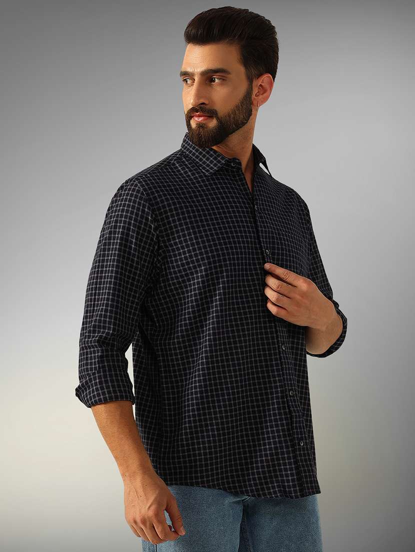 men checkered long sleeve regular fit casual shirt - 22079676 -  Standard Image - 1