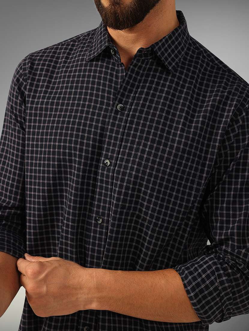 men checkered long sleeve regular fit casual shirt - 22079676 -  Standard Image - 4