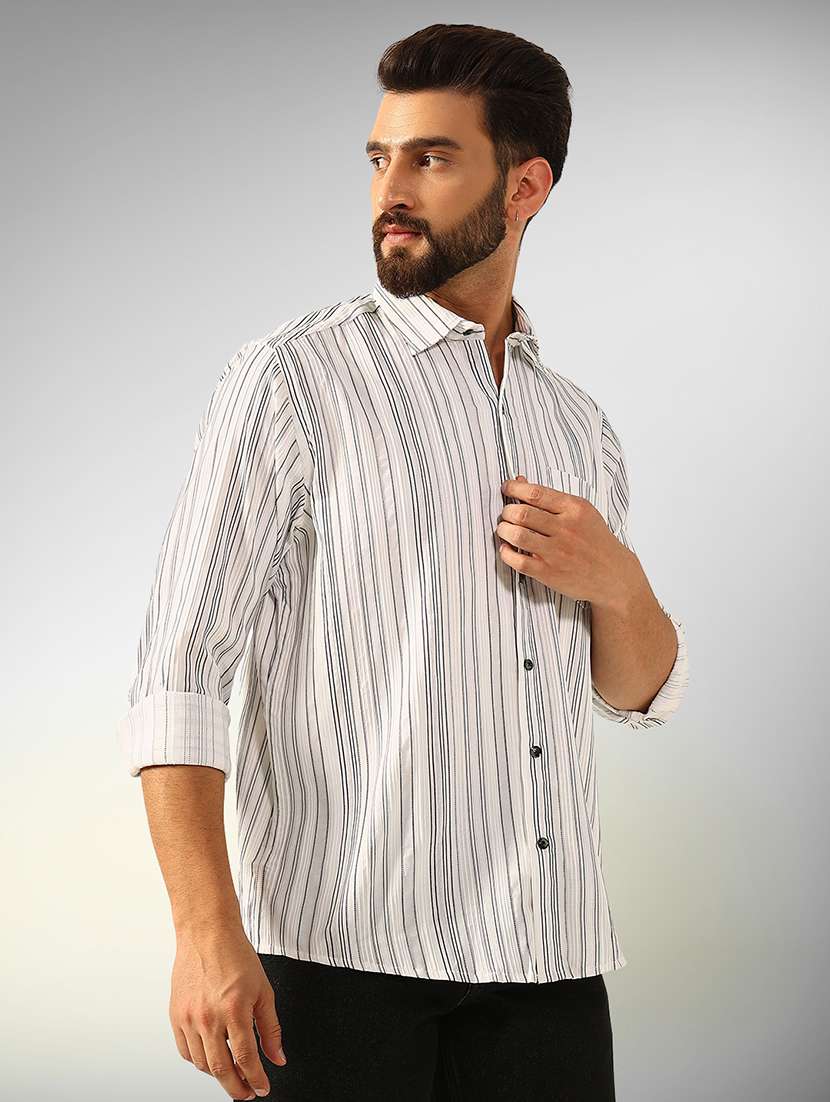men striped long sleeve regular fit casual shirt - 22079678 -  Standard Image - 1