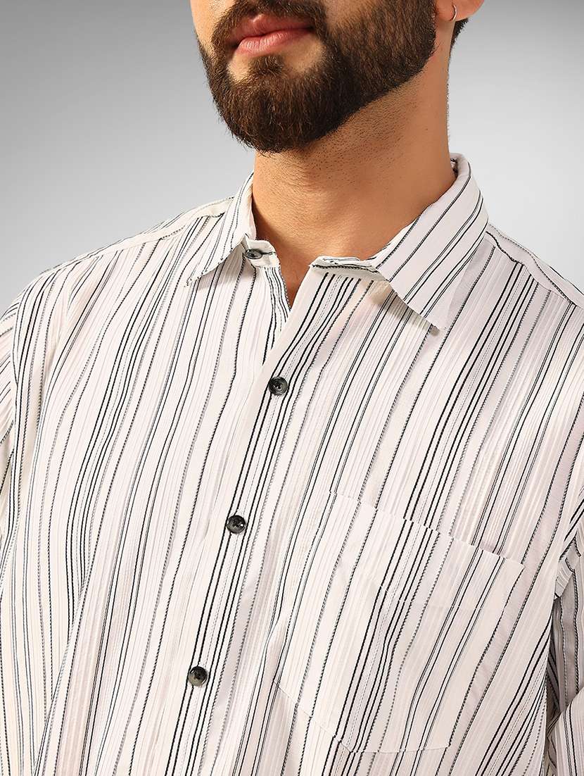 men striped long sleeve regular fit casual shirt - 22079678 -  Standard Image - 4