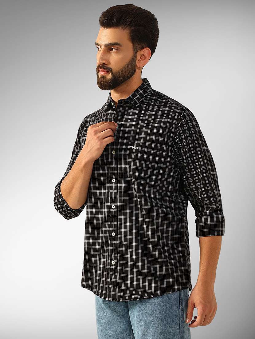 men checkered long sleeve regular fit casual shirt - 22079682 -  Standard Image - 1