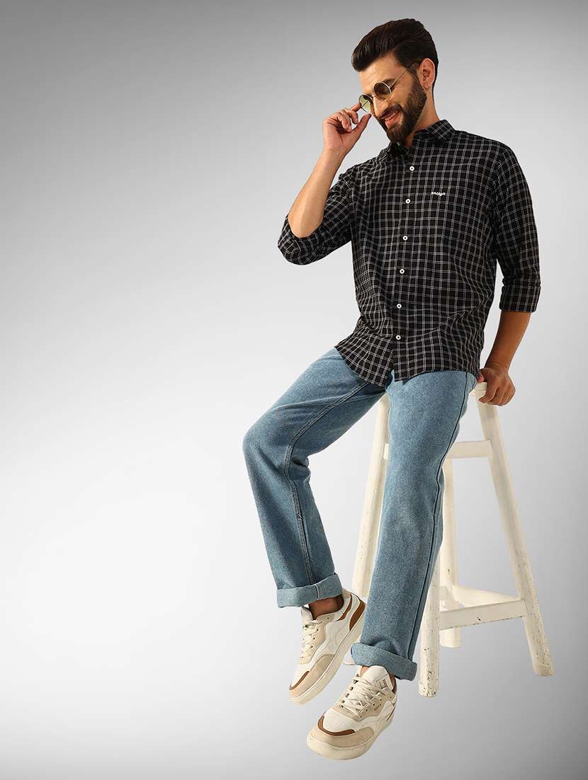 men checkered long sleeve regular fit casual shirt - 22079682 -  Standard Image - 4