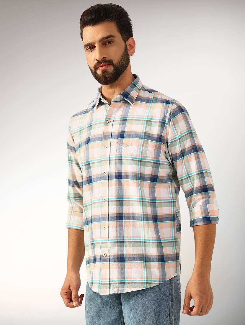 men checkered long sleeve regular fit casual shirt - 22079689 -  Standard Image - 1