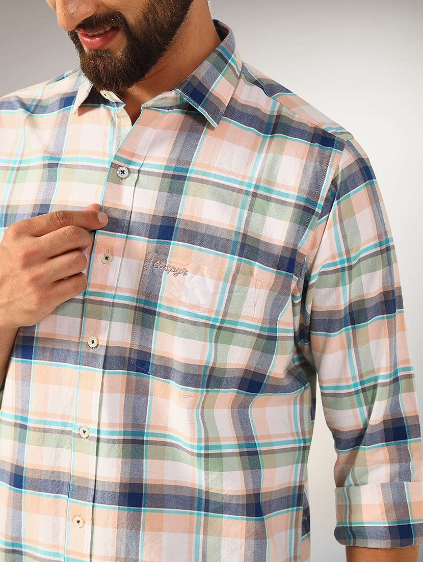 men checkered long sleeve regular fit casual shirt - 22079689 -  Standard Image - 4