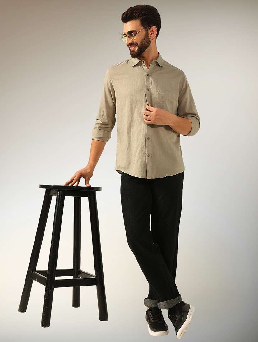 men solid long sleeve regular fit casual shirt - 22079692 -  Standard Image - 4