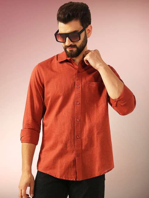 men solid long sleeve regular fit casual shirt - 22079693 -  Standard Image - 0