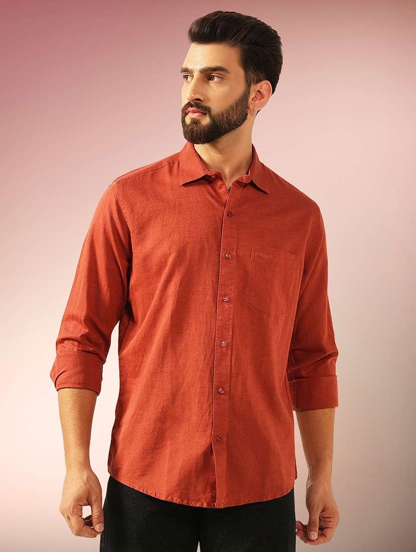men solid long sleeve regular fit casual shirt - 22079693 -  Standard Image - 1