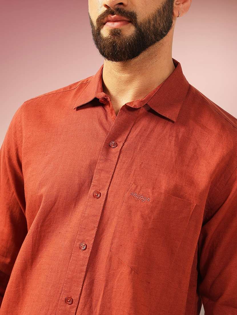 men solid long sleeve regular fit casual shirt - 22079693 -  Standard Image - 4