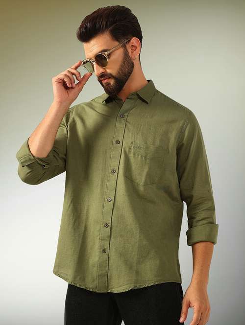 men solid long sleeve regular fit casual shirt - 22079698 -  Standard Image - 0