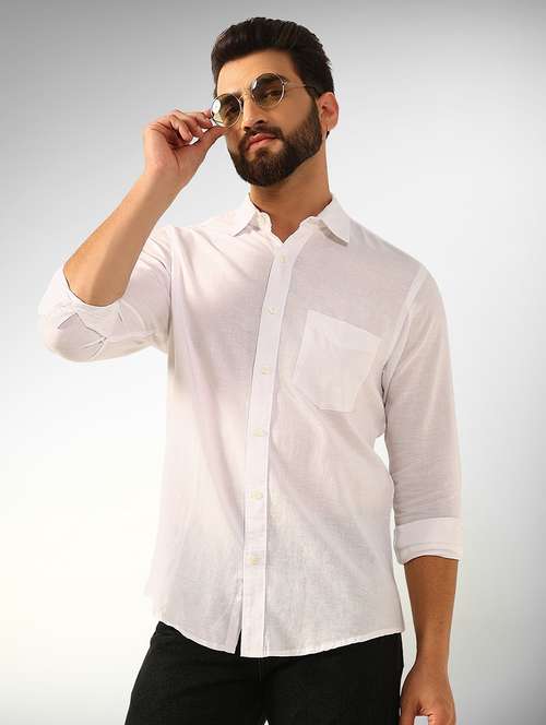 men solid long sleeve regular fit casual shirt - 22079699 -  Standard Image - 0