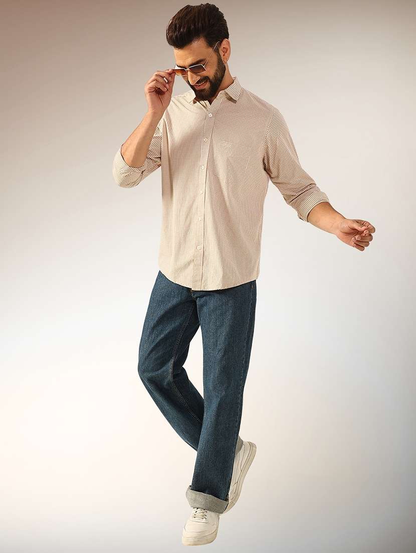 men checkered long sleeve regular fit casual shirt - 22079700 - Standard Image - 4