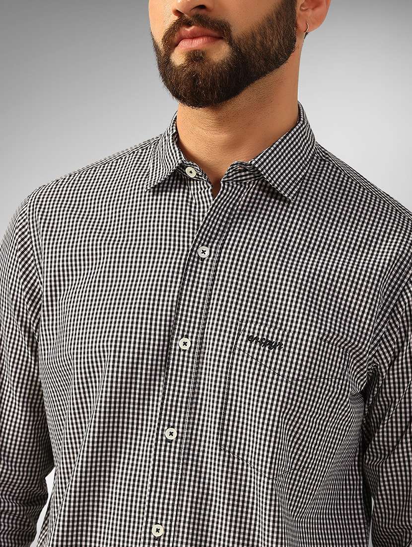 men checkered long sleeve regular fit casual shirt - 22079701 -  Standard Image - 4