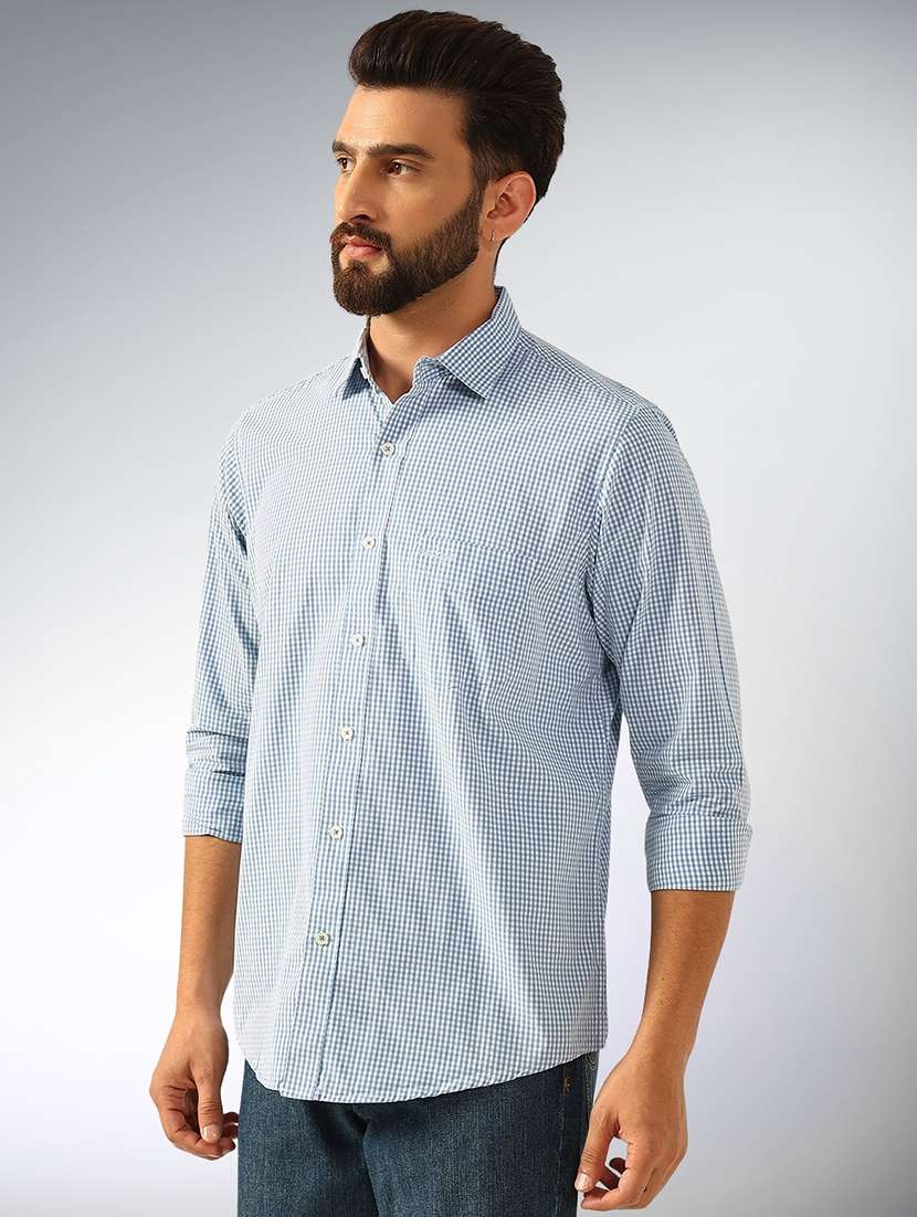 men checkered long sleeve regular fit casual shirt - 22079702 -  Standard Image - 1