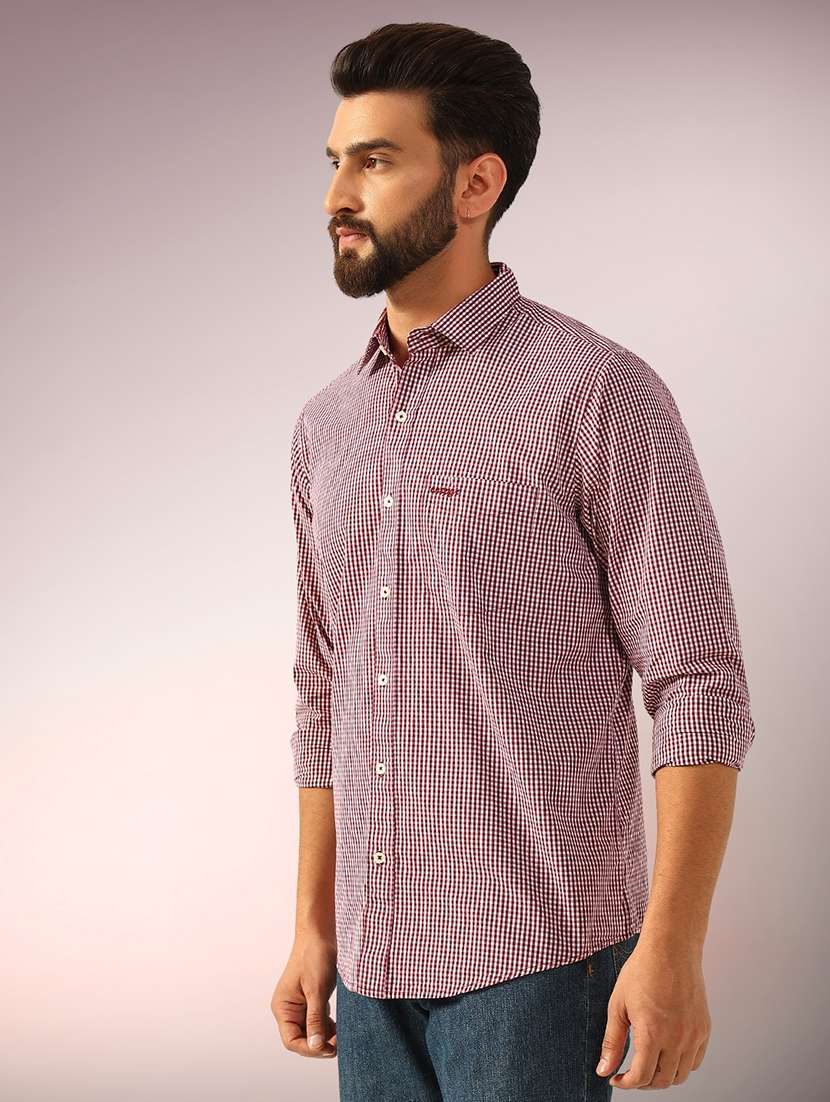 men checkered long sleeve regular fit casual shirt - 22079705 -  Standard Image - 1