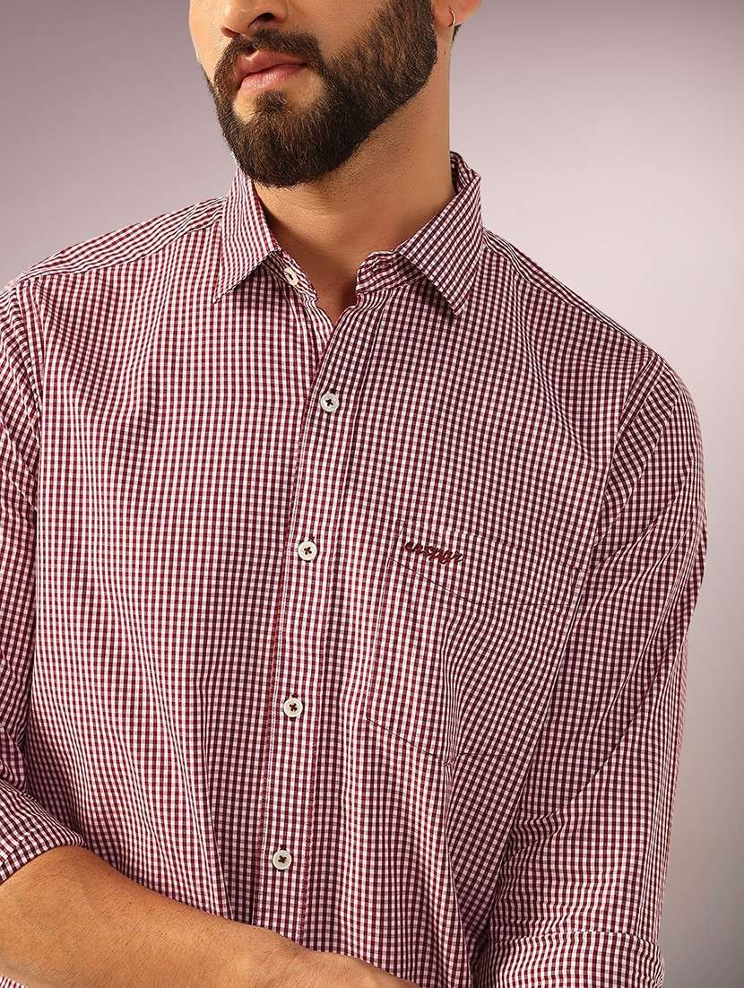 men checkered long sleeve regular fit casual shirt - 22079705 -  Standard Image - 4