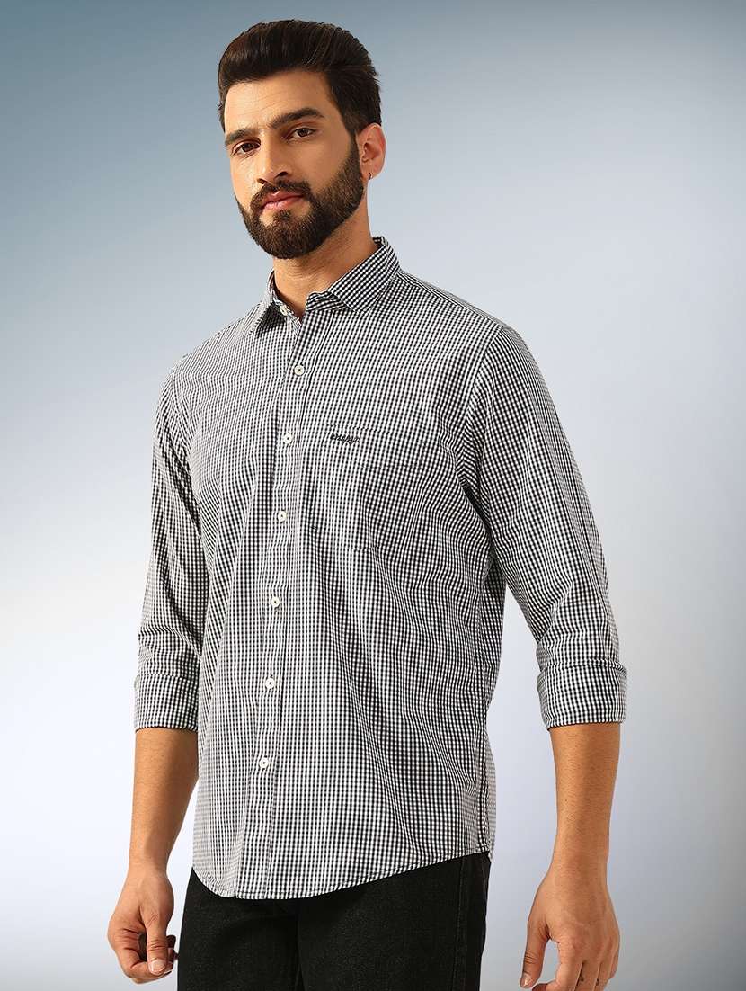 men checkered long sleeve regular fit casual shirt - 22079706 - Standard Image - 1