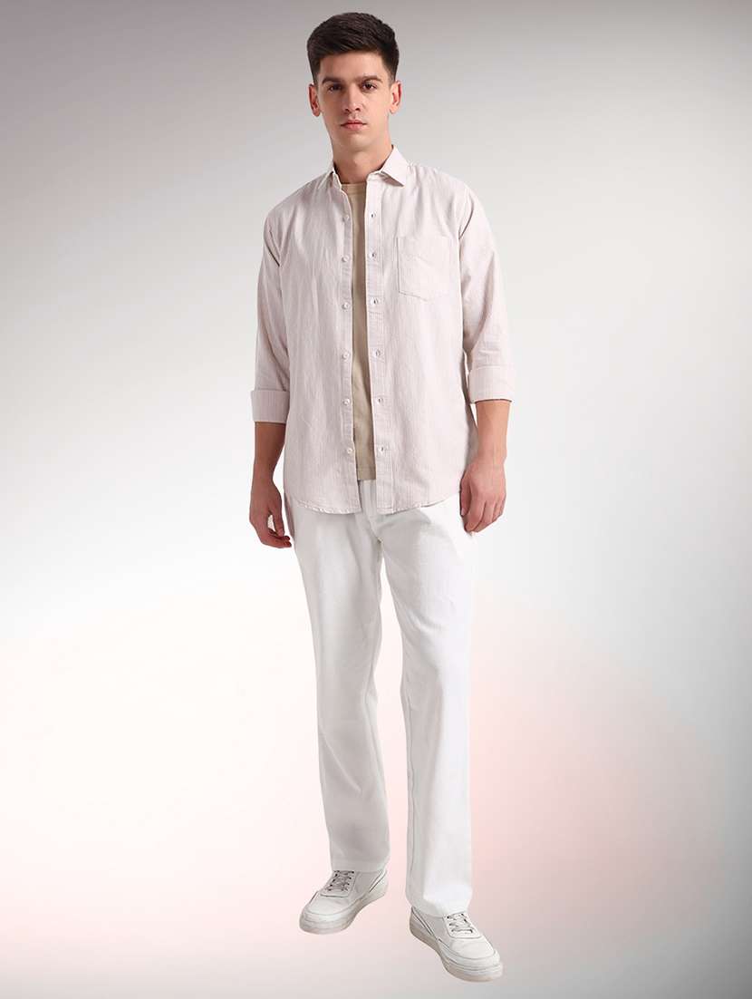 men striped long sleeve regular fit casual shirt - 22079707 - Standard Image - 4