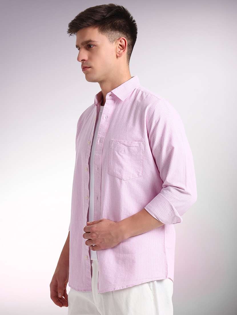 men striped long sleeve regular fit casual shirt - 22079710 -  Standard Image - 1