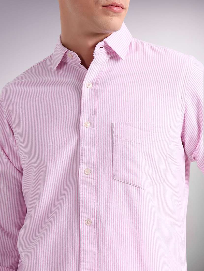 men striped long sleeve regular fit casual shirt - 22079710 - Standard Image - 4