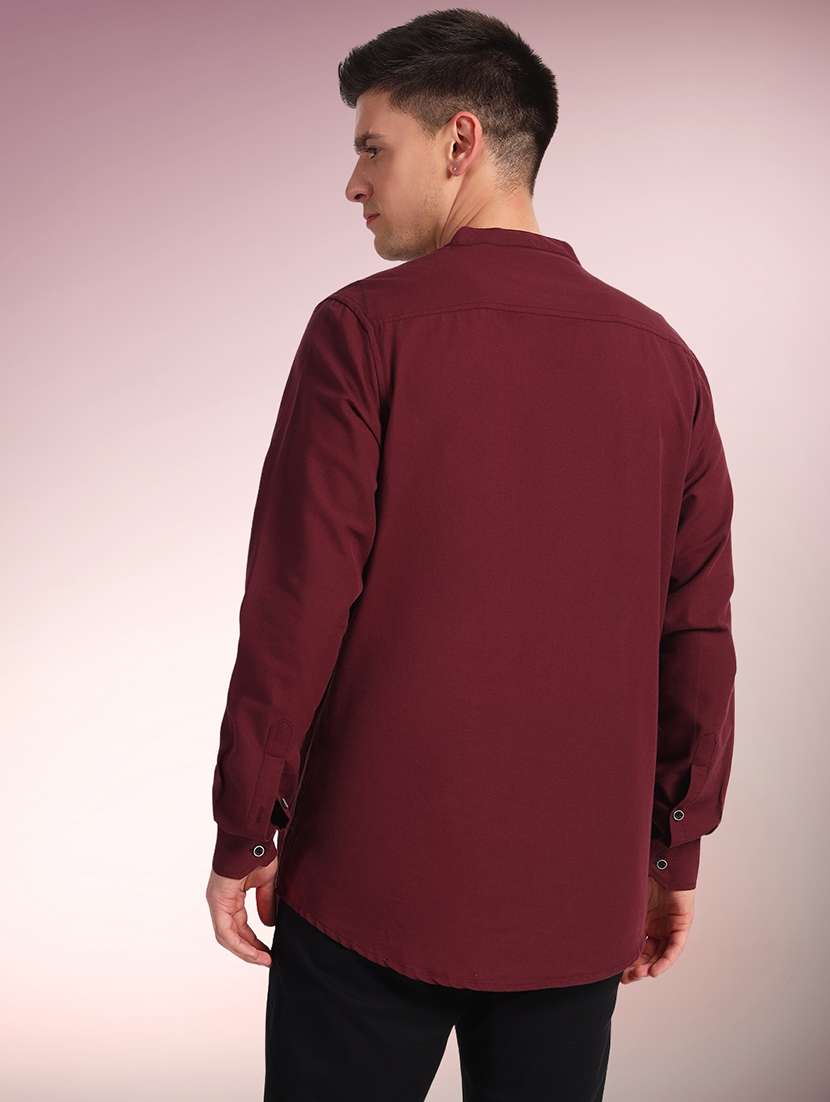 men solid mandarin neck short kurta - 22079720 -  Standard Image - 1