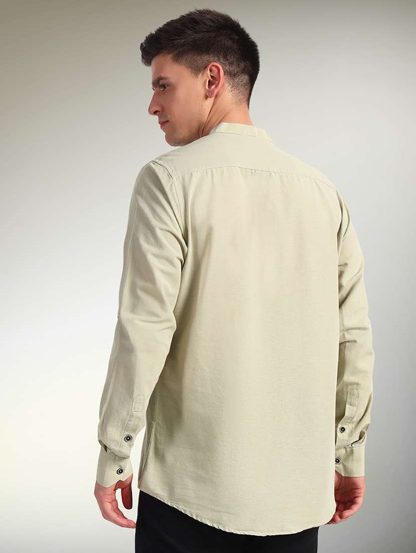 men solid mandarin neck short kurta - 22079729 -  Standard Image - 1