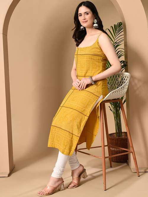 women printed sleeveless straight kurta - 22079758 - Standard Image - 0