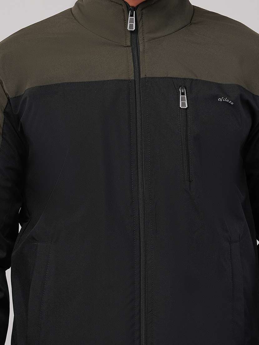 men color block long sleeve windcheater jacket - 22079780 -  Standard Image - 4