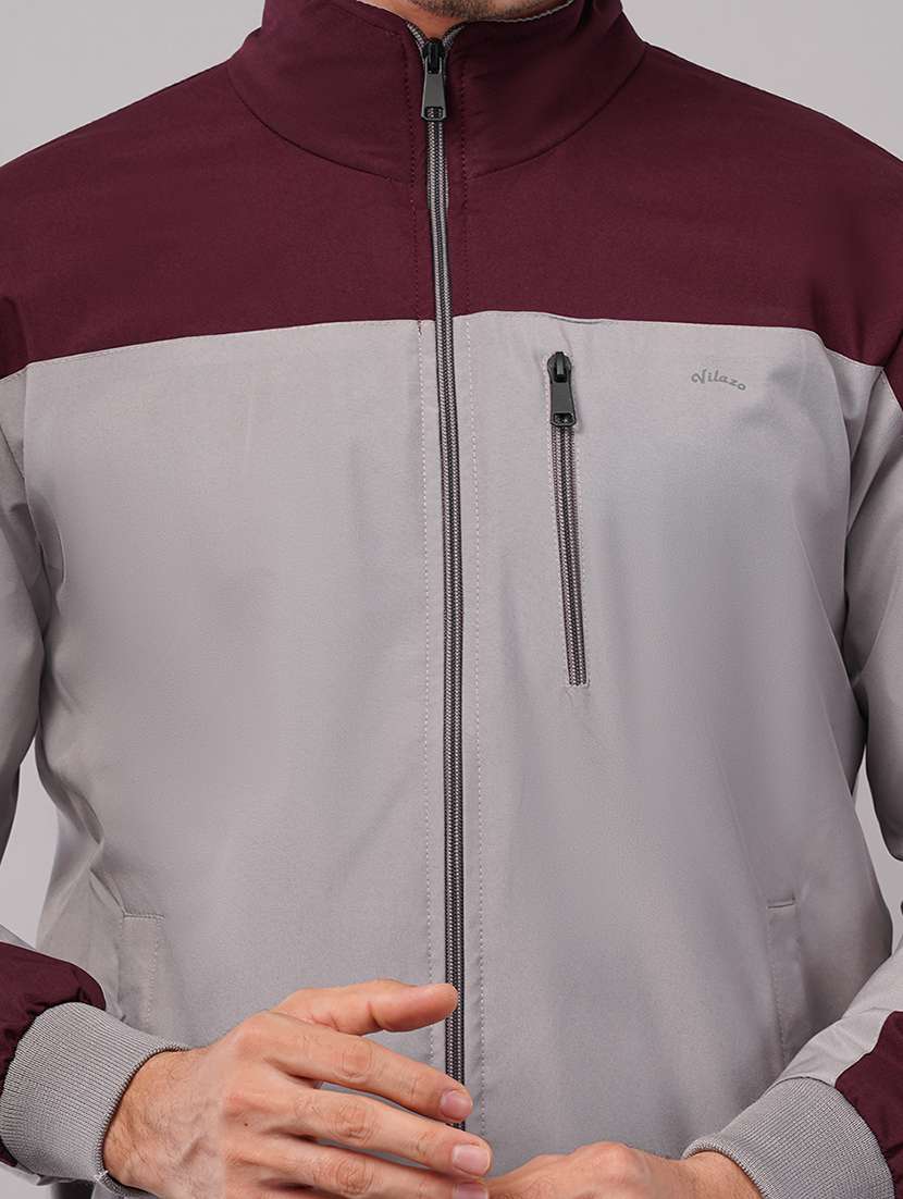 men color block long sleeve windcheater jacket - 22079781 -  Standard Image - 4