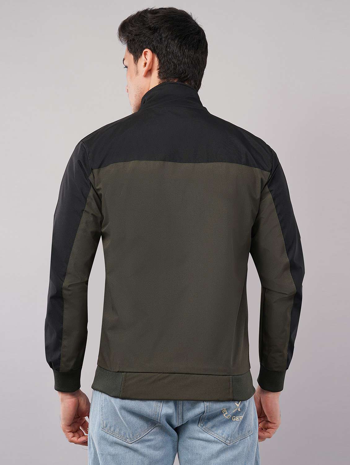 men color block long sleeve windcheater jacket - 22079783 -  Standard Image - 1