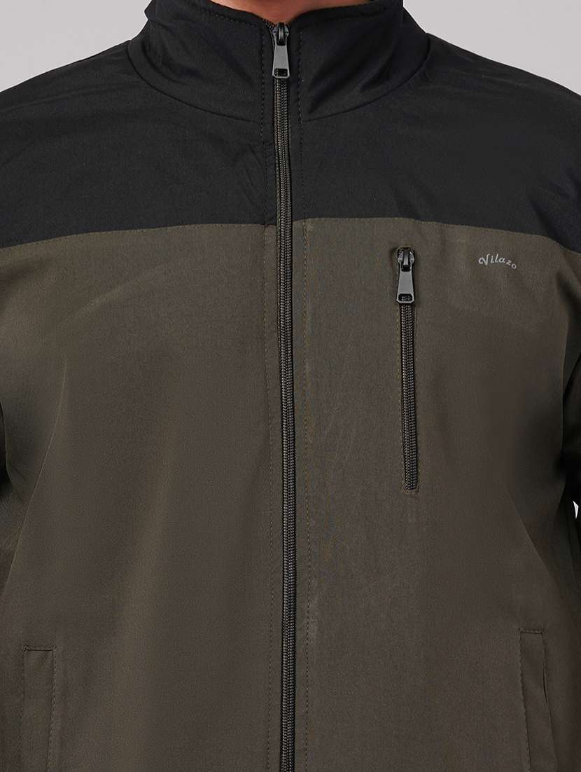 men color block long sleeve windcheater jacket - 22079783 -  Standard Image - 4