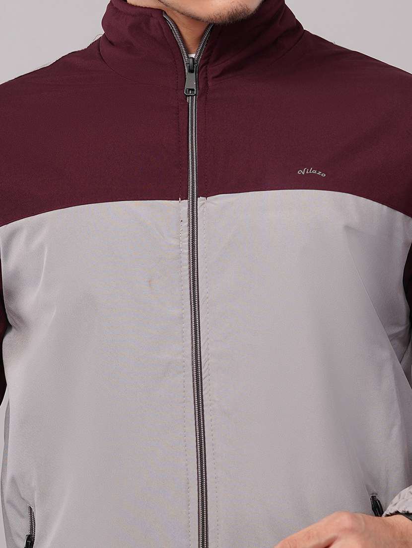 men color block long sleeve windcheater jacket - 22079784 -  Standard Image - 4