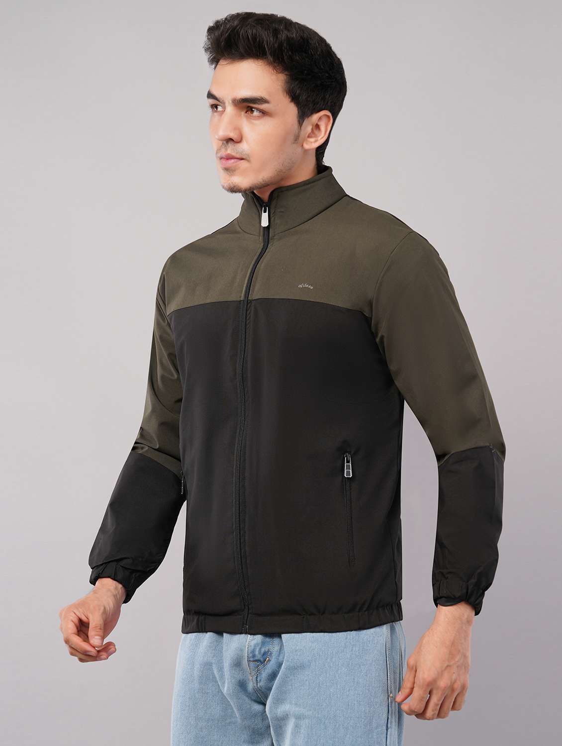 men color block long sleeve windcheater jacket - 22079786 -  Standard Image - 1