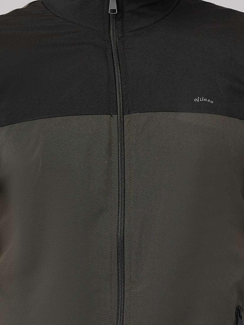 men color block long sleeve windcheater jacket - 22079786 - Standard Image - 4