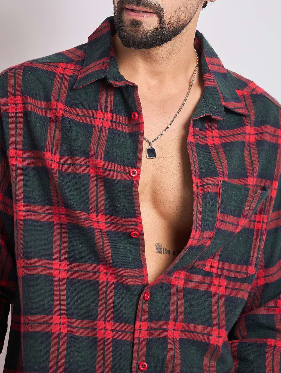 men checkered long sleeve oversized casual shirt - 22079873 -  Standard Image - 4