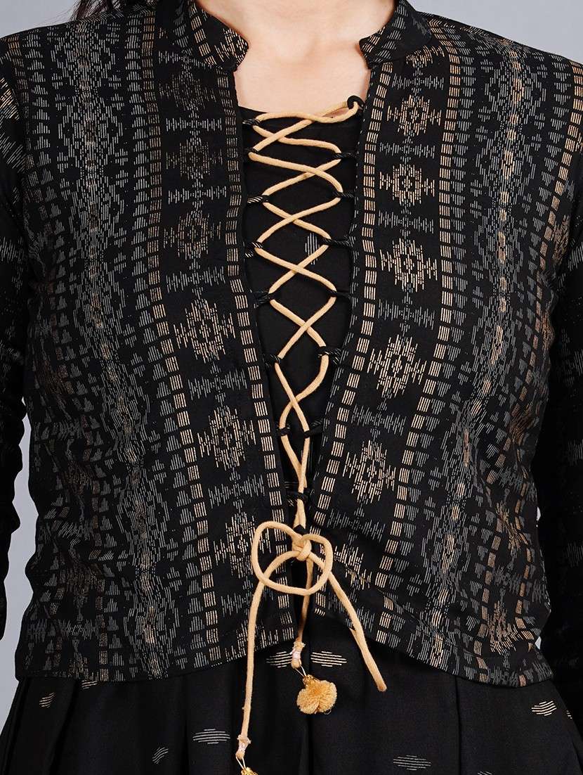 women printed three quarter sleeve ethnic dress - 22079879 -  Standard Image - 4