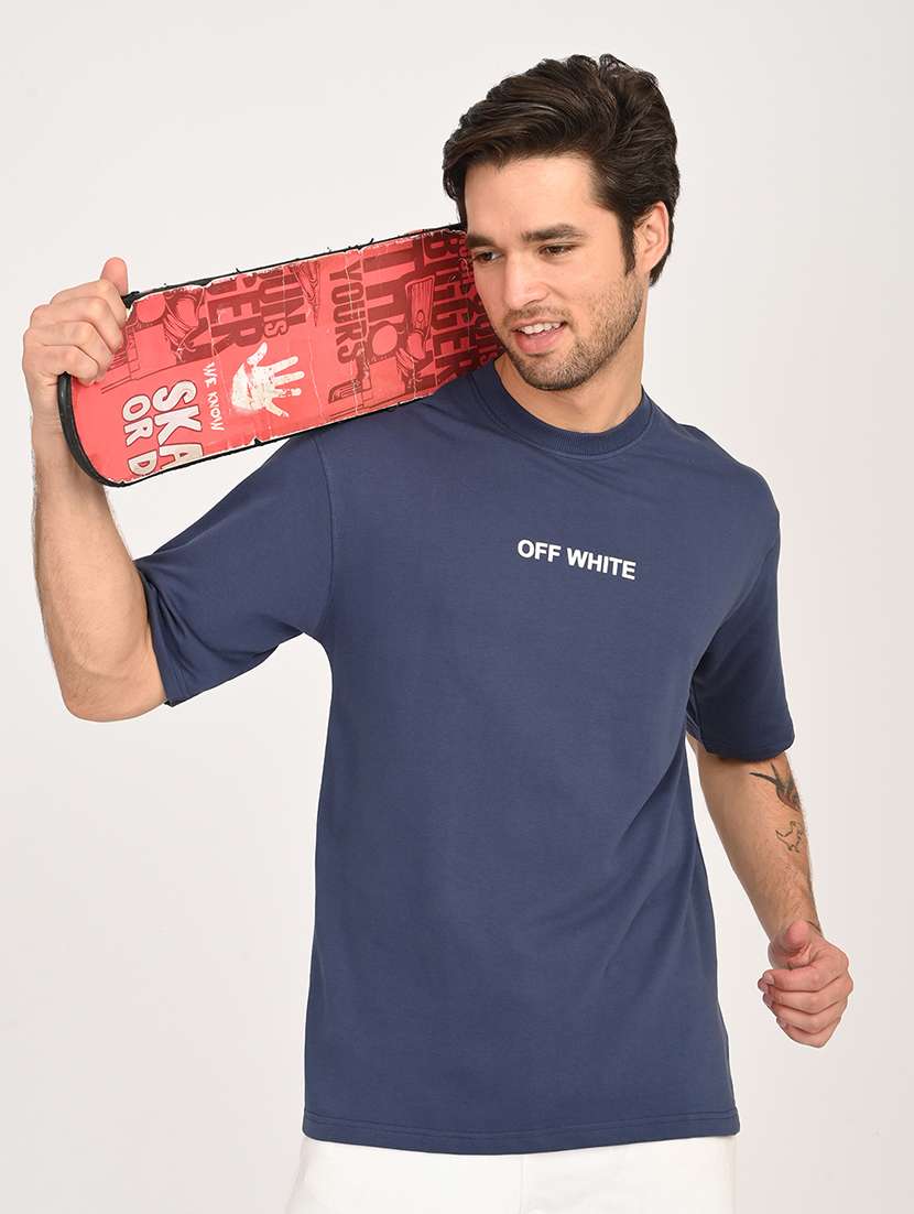 men solid short sleeve loose fit t-shirt