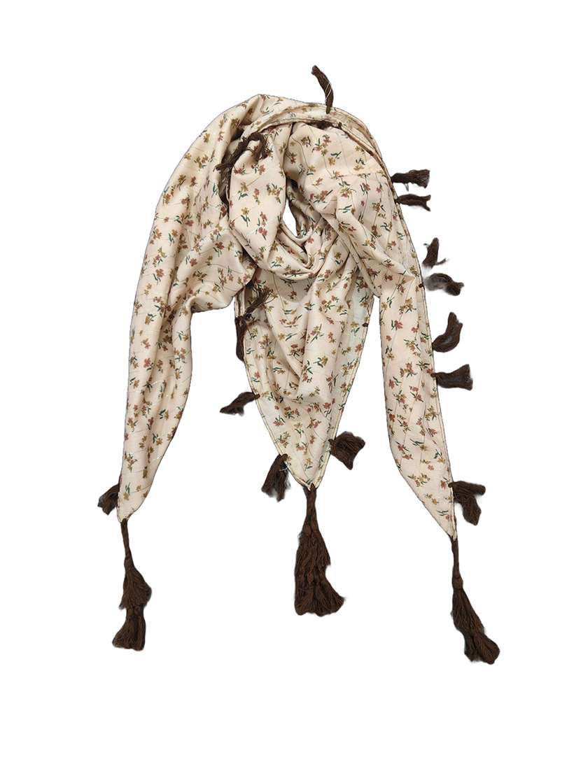 women floral printed scarf with tassels - 22079944 -  Standard Image - 1