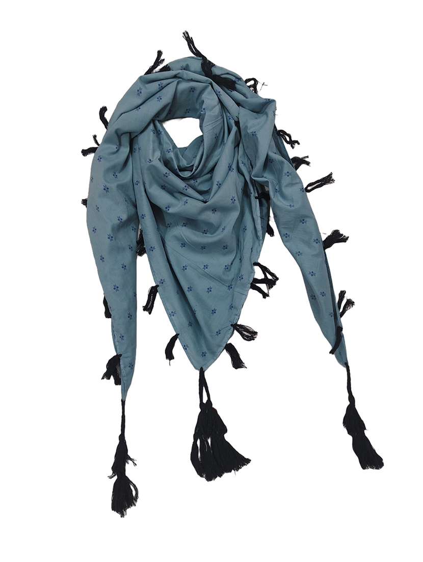 women printed scarf with tassels - 22079946 - Standard Image - 1