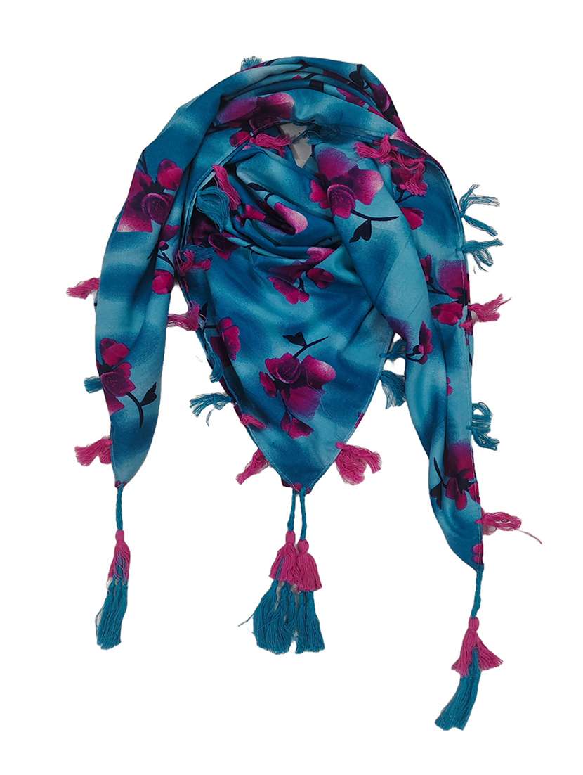 women floral printed scarf with tassels - 22079948 -  Standard Image - 1
