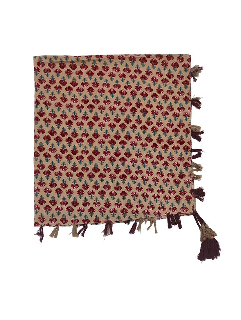 women floral printed scarf with tassels - 22079952 -  Standard Image - 1