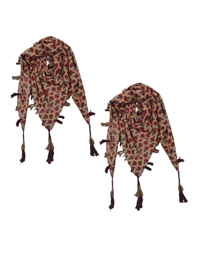 women pack of 2 scarf with tassels