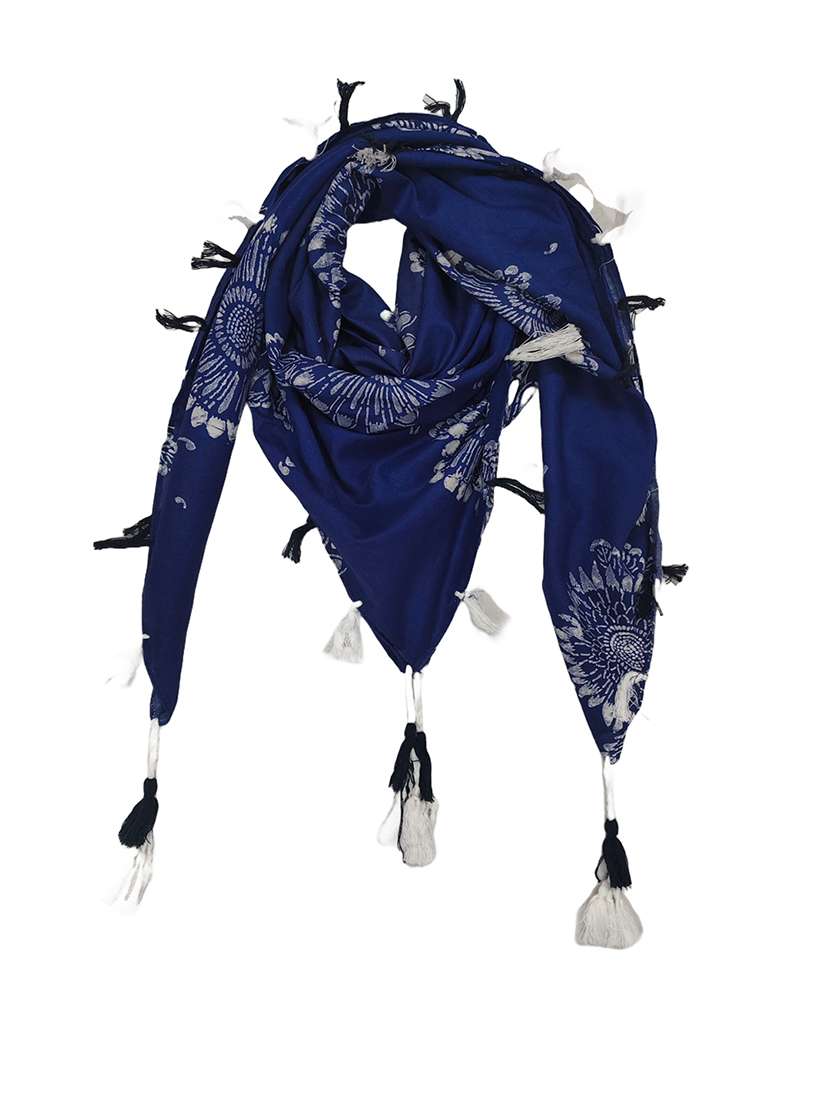 women floral printed scarf with tassels - 22079960 -  Standard Image - 1