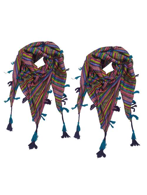 women pack of 2 scarf with tassels - 22079967 -  Standard Image - 0