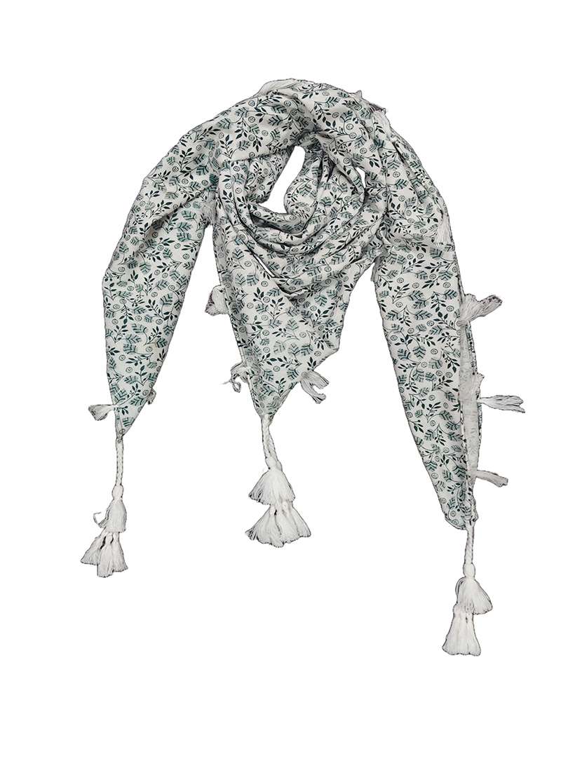 women floral printed scarf with tassels - 22079970 -  Standard Image - 1