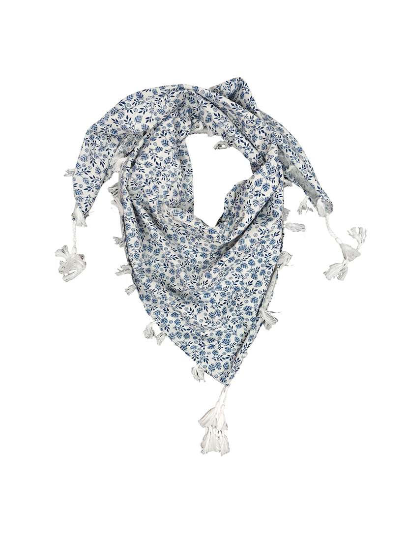 women floral printed scarf with tassels - 22079972 -  Standard Image - 1